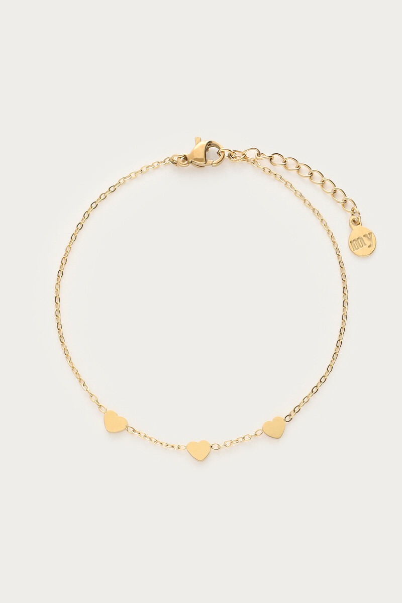 Graduation armband drie hartjes