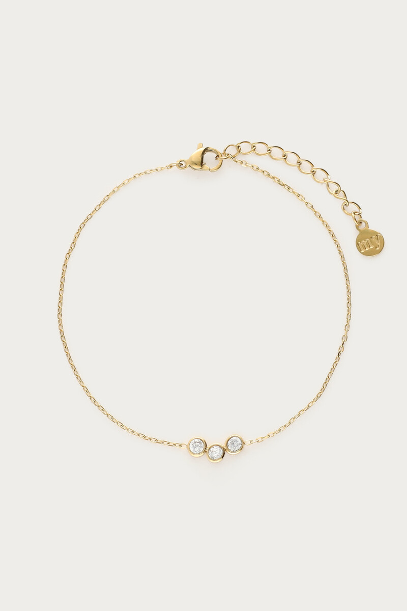 Bracelet with three rhinestones