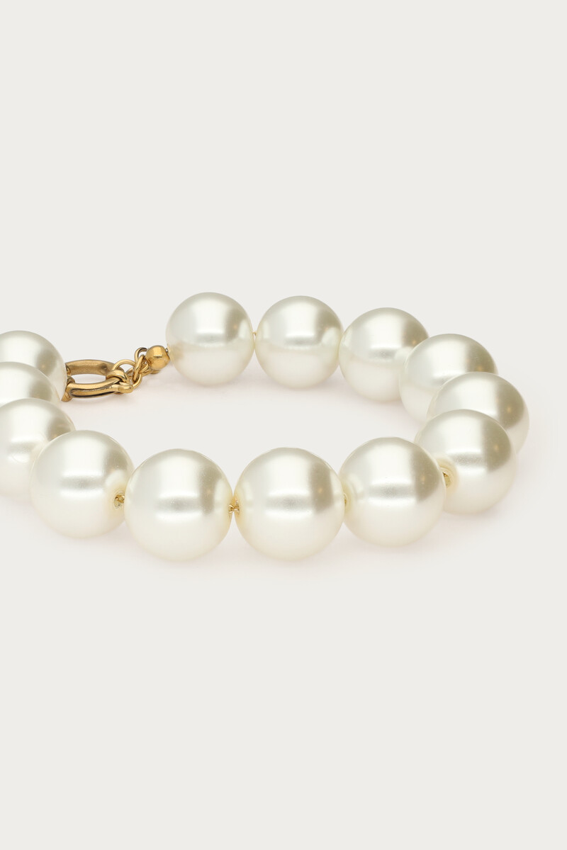 Bracelet with white glass pearls | My Jewellery