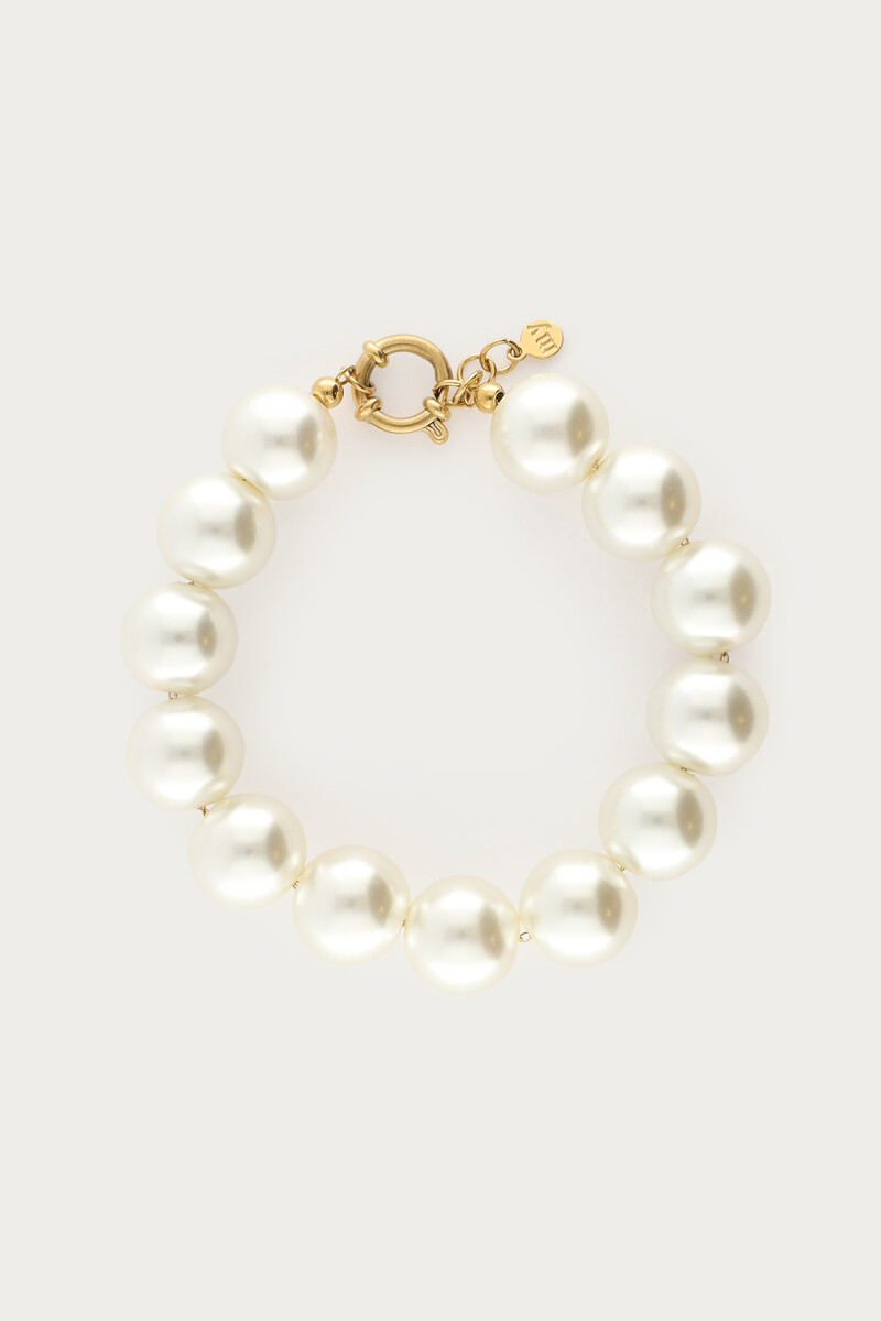 Bracelet with white glass pearls | My Jewellery