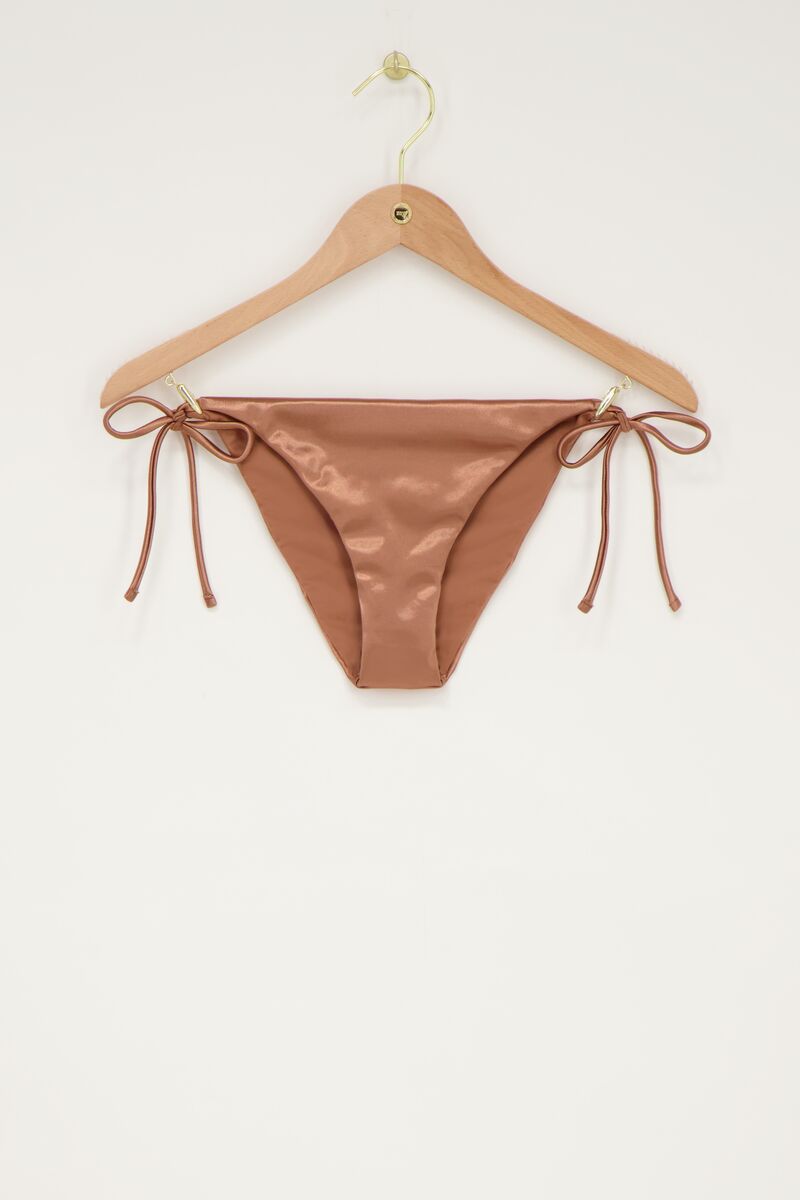 Bronze bikini bottoms with ties in satin-look | My Jewellery