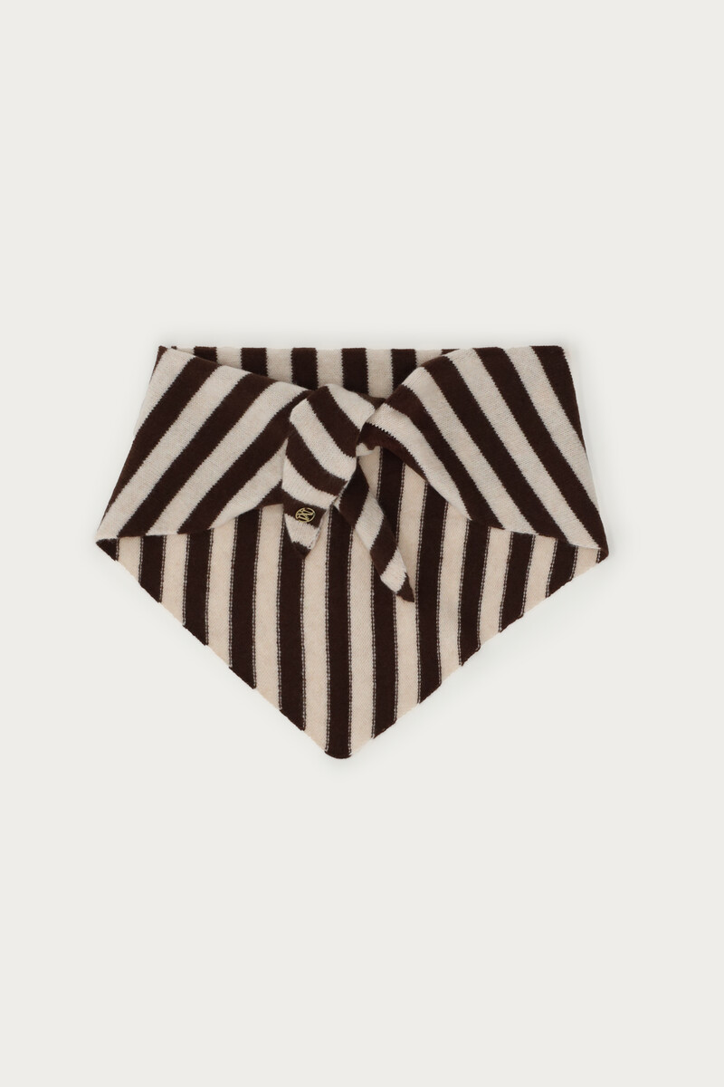 Brown-white striped triangle scarf | My Jewellery