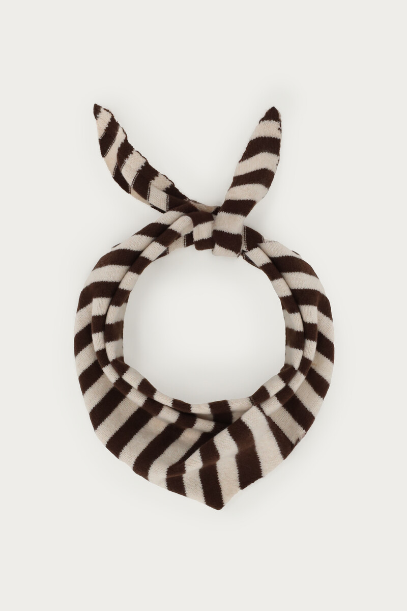 Brown-white striped triangle scarf | My Jewellery