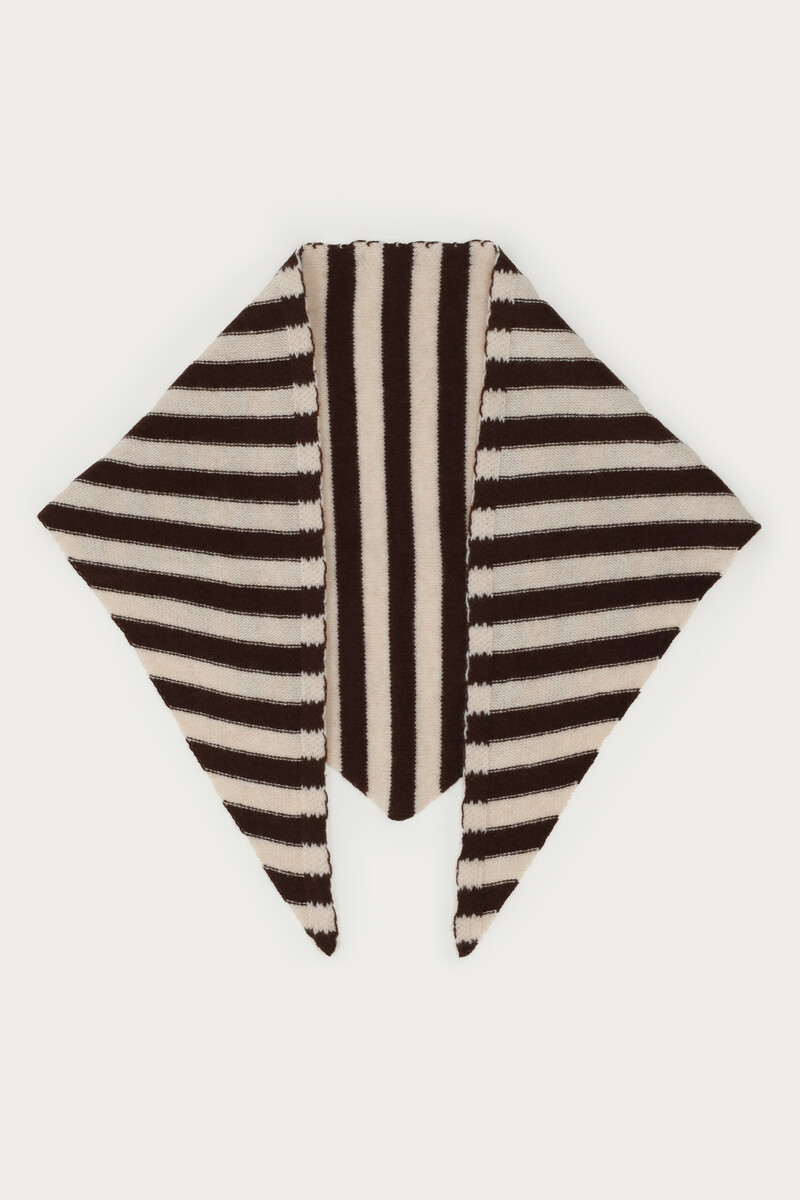 Brown-white striped triangle scarf | My Jewellery