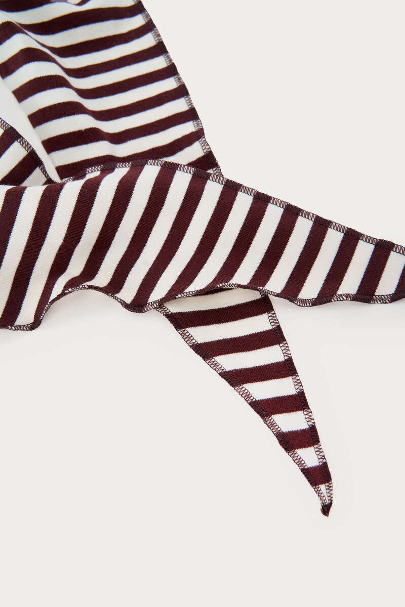 Brown-white striped triangle scarf | My Jewellery