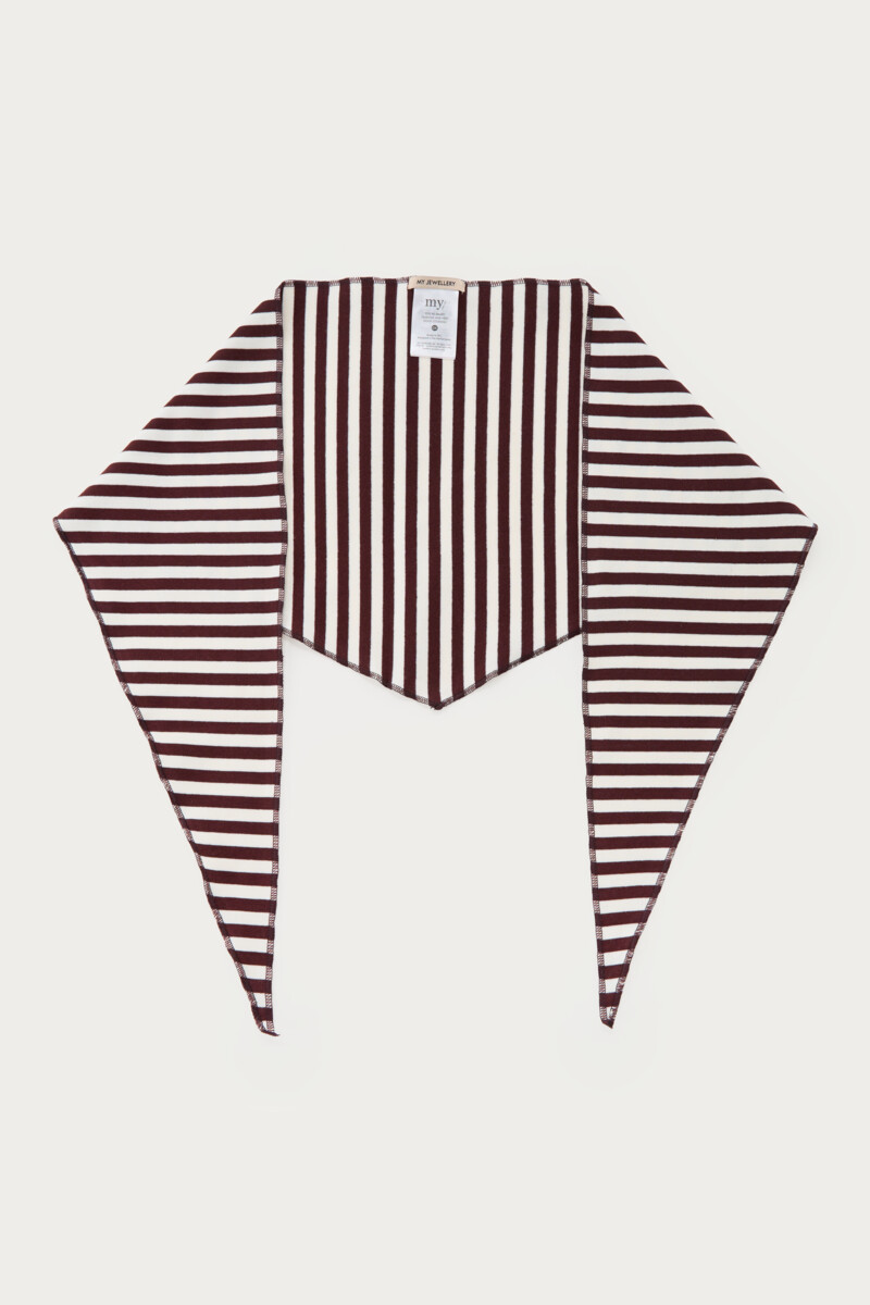 Brown-white striped triangle scarf | My Jewellery