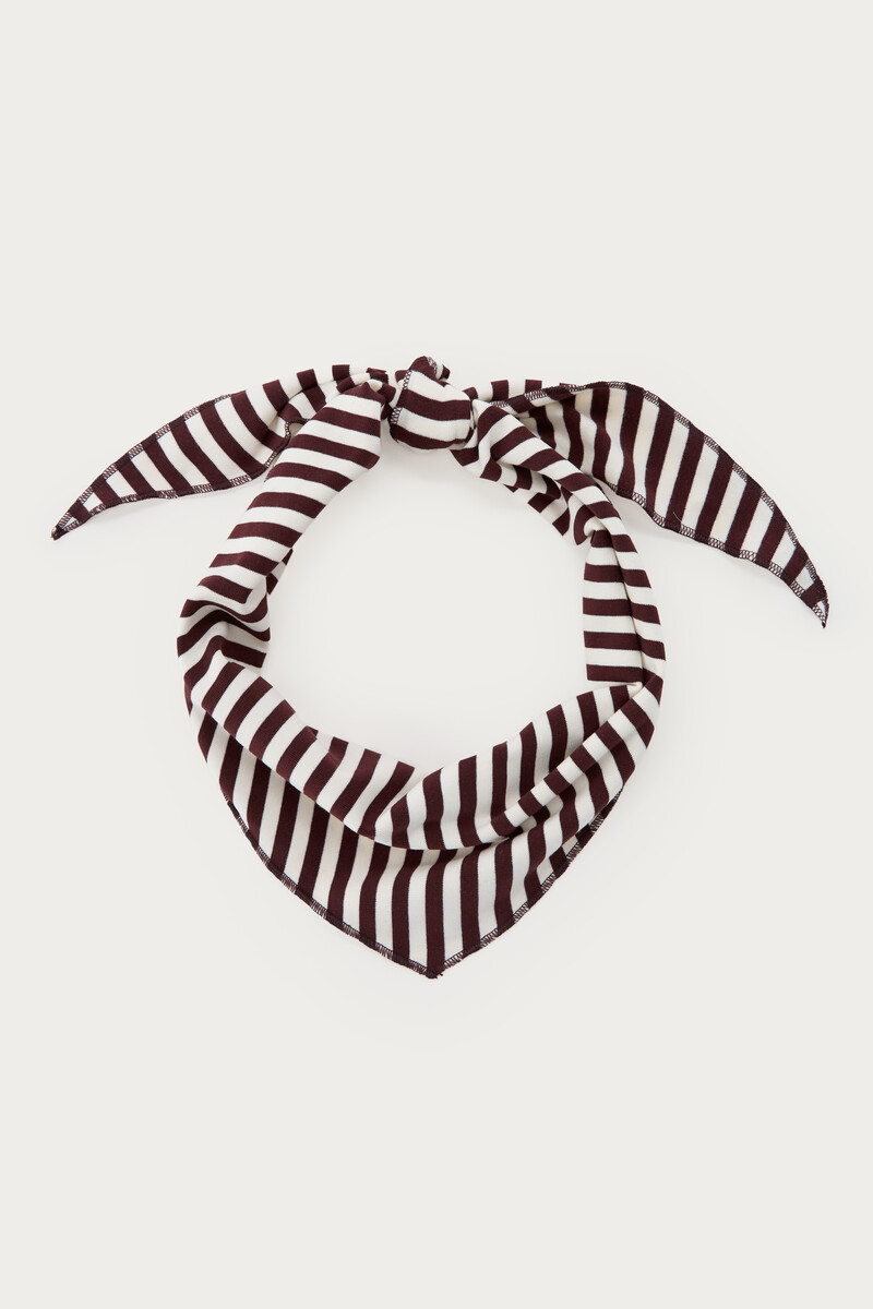 Brown-white striped triangle scarf | My Jewellery