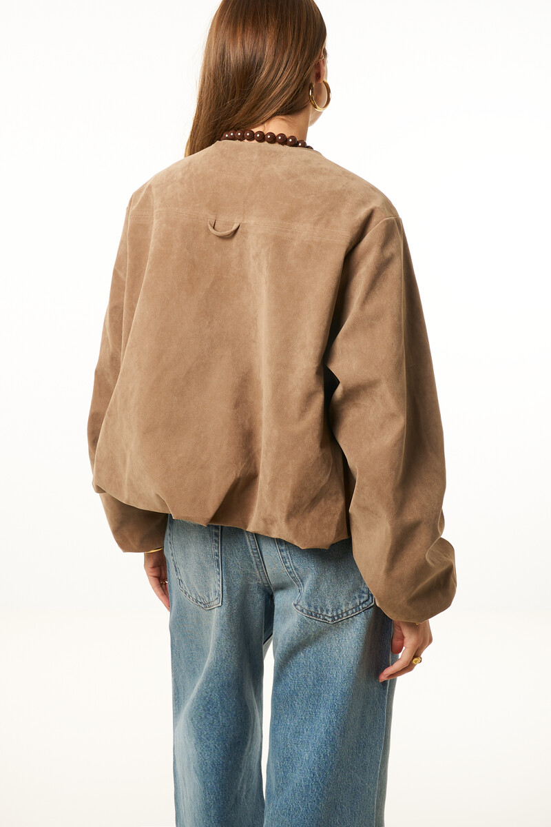 Brown balloon jacket in suede look | My Jewellery