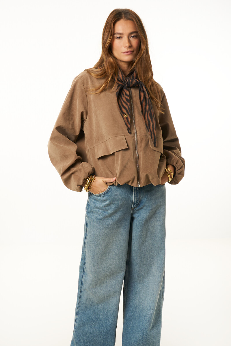 Brown balloon jacket in suede look | My Jewellery