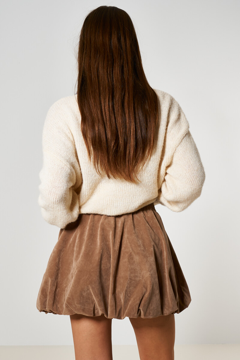 Brown balloon skirt in suede look | My Jewellery