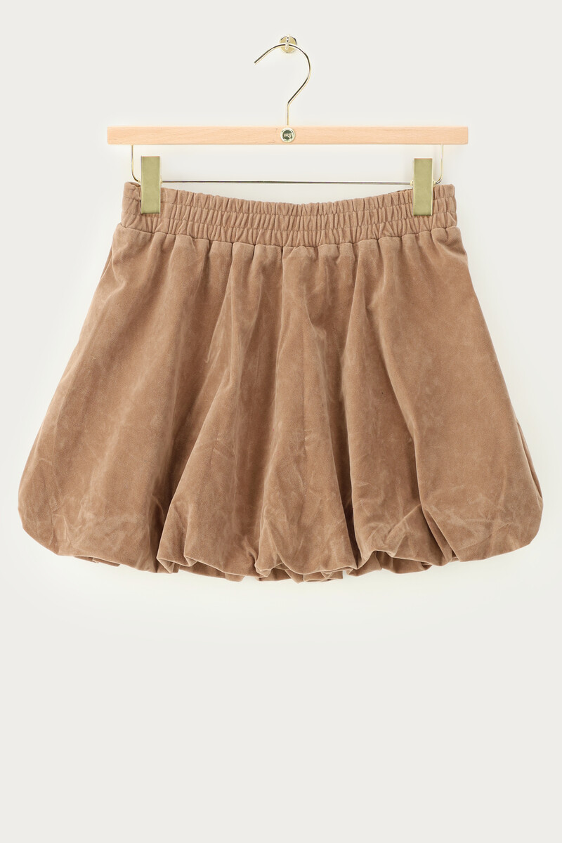 Brown balloon skirt in suede look | My Jewellery