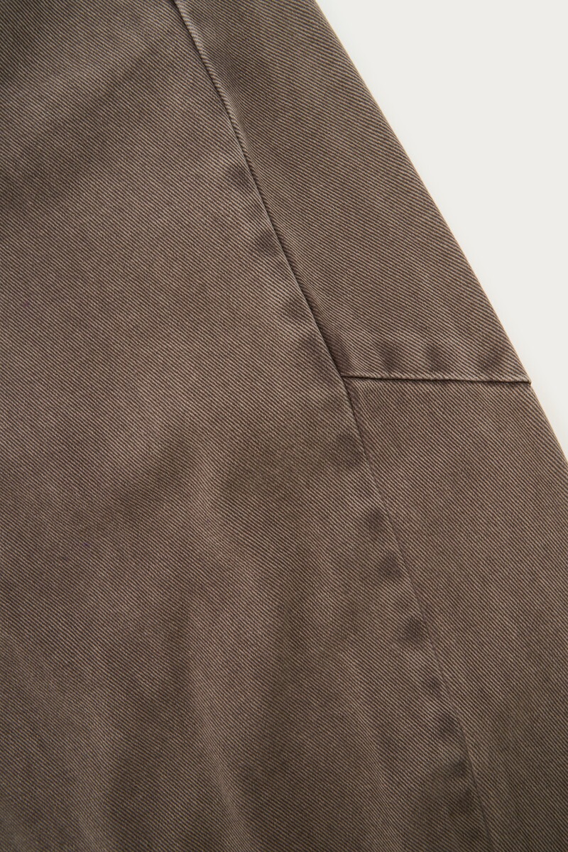 Brown barrel jeans with diagonal seam | My Jewellery