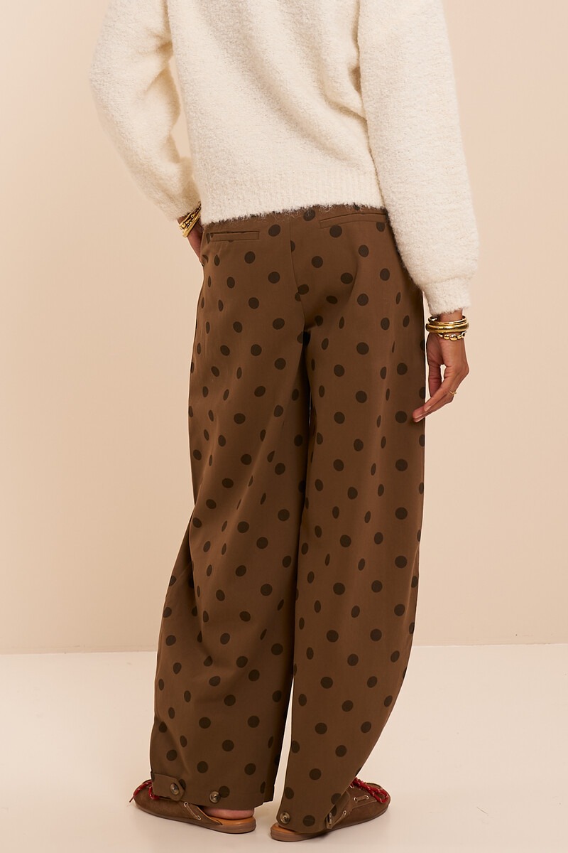 Brown barrel trousers with polka dot | My Jewellery