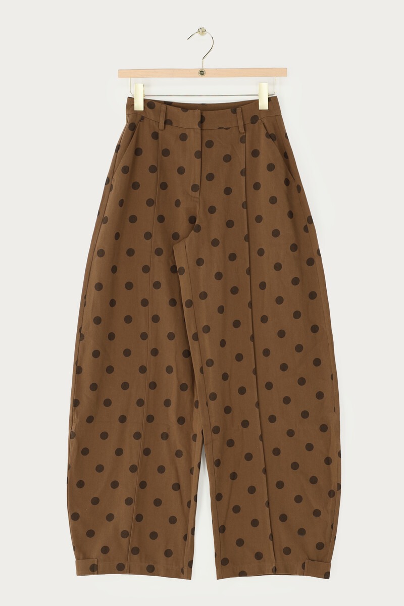 Brown barrel trousers with polka dot | My Jewellery