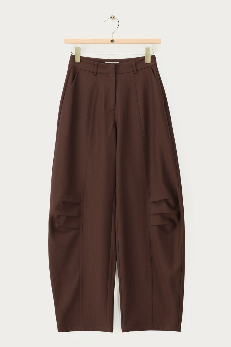 Brown barrel trousers with seams | My Jewellery