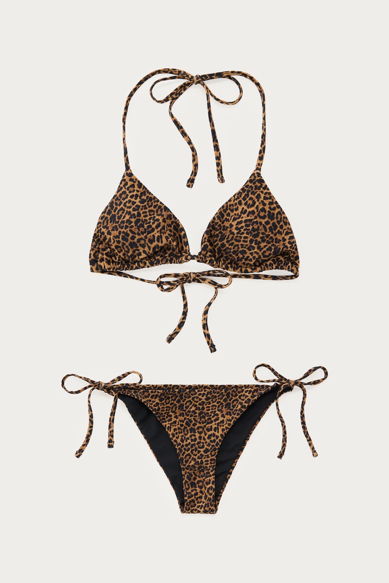 Brown bikini set with leopard print | My Jewellery