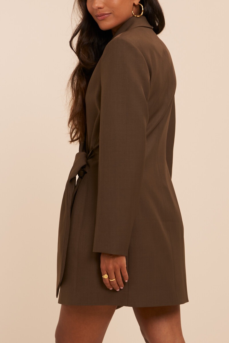 Brown blazer dress with bow | My Jewellery