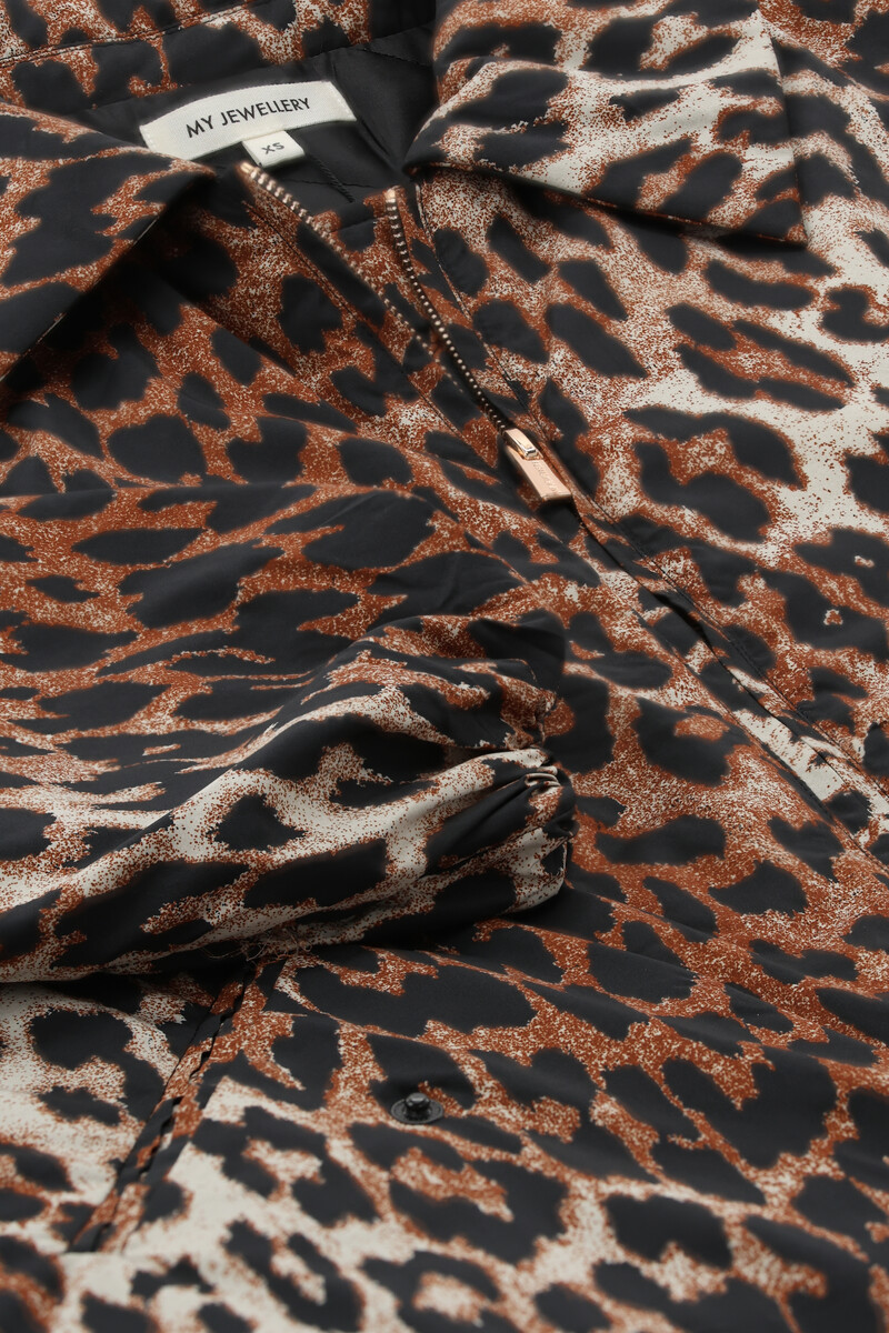 Brown bomber jacket with panther print | My Jewellery