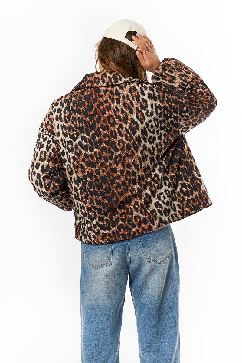 Brown bomber jacket with panther print | My Jewellery
