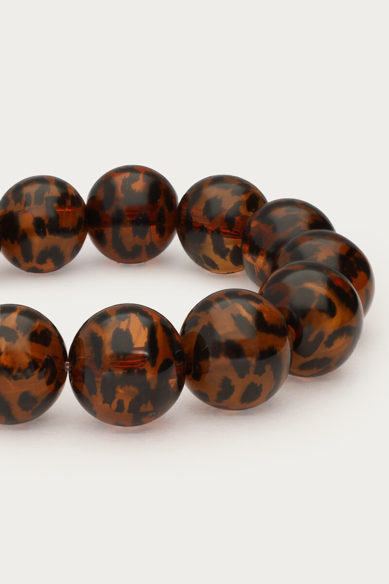 Brown bracelet with leopard print beads | My Jewellery
