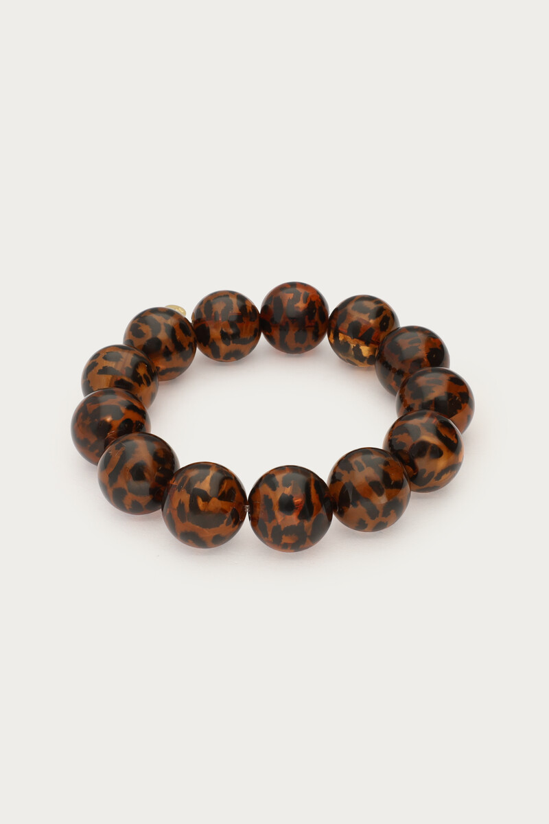 Brown bracelet with leopard print beads | My Jewellery