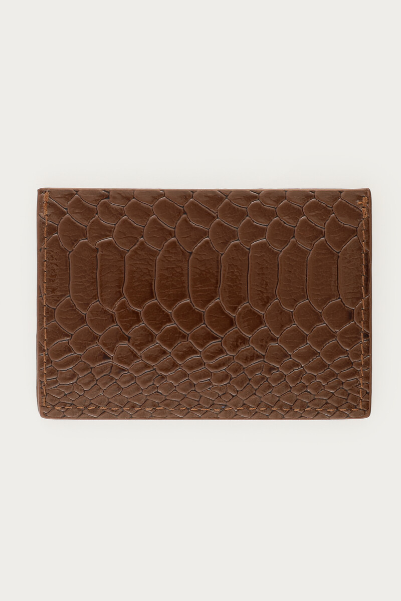 Brown card holder with croco print | My Jewellery