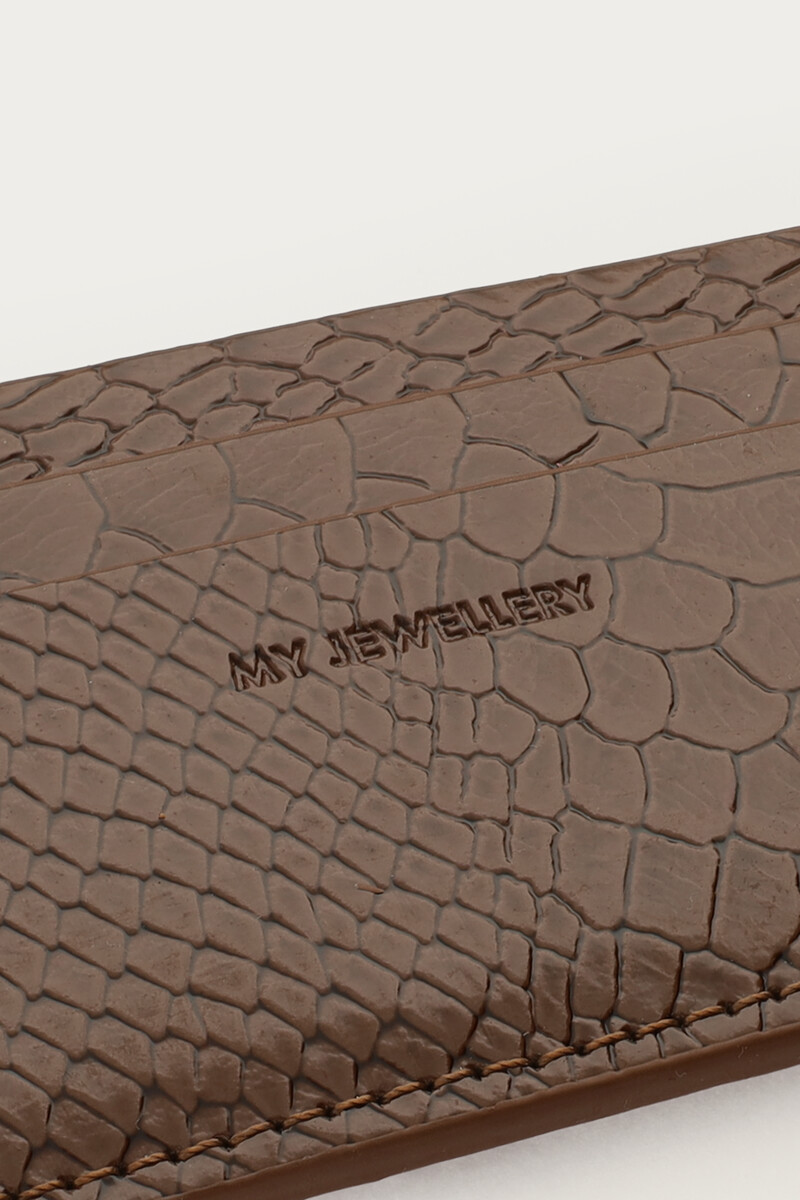 Brown card holder with croco print | My Jewellery
