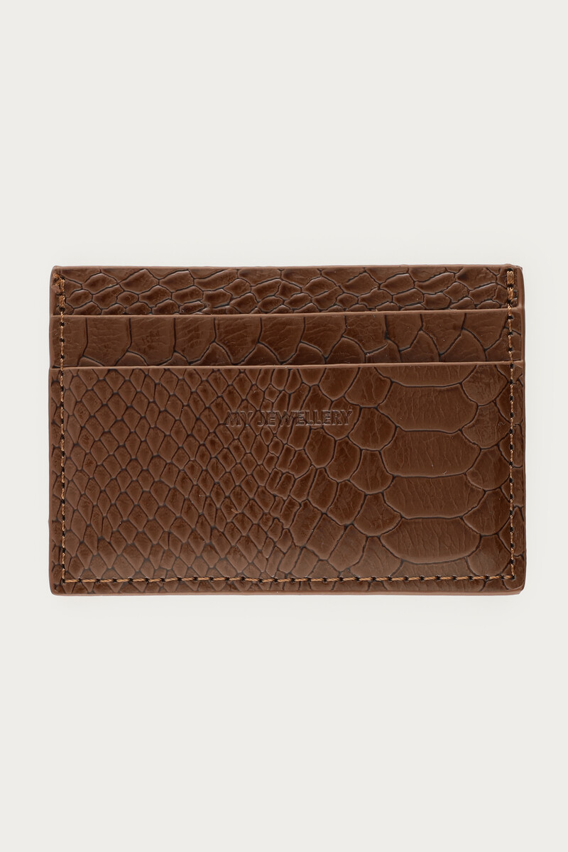 Brown card holder with croco print | My Jewellery