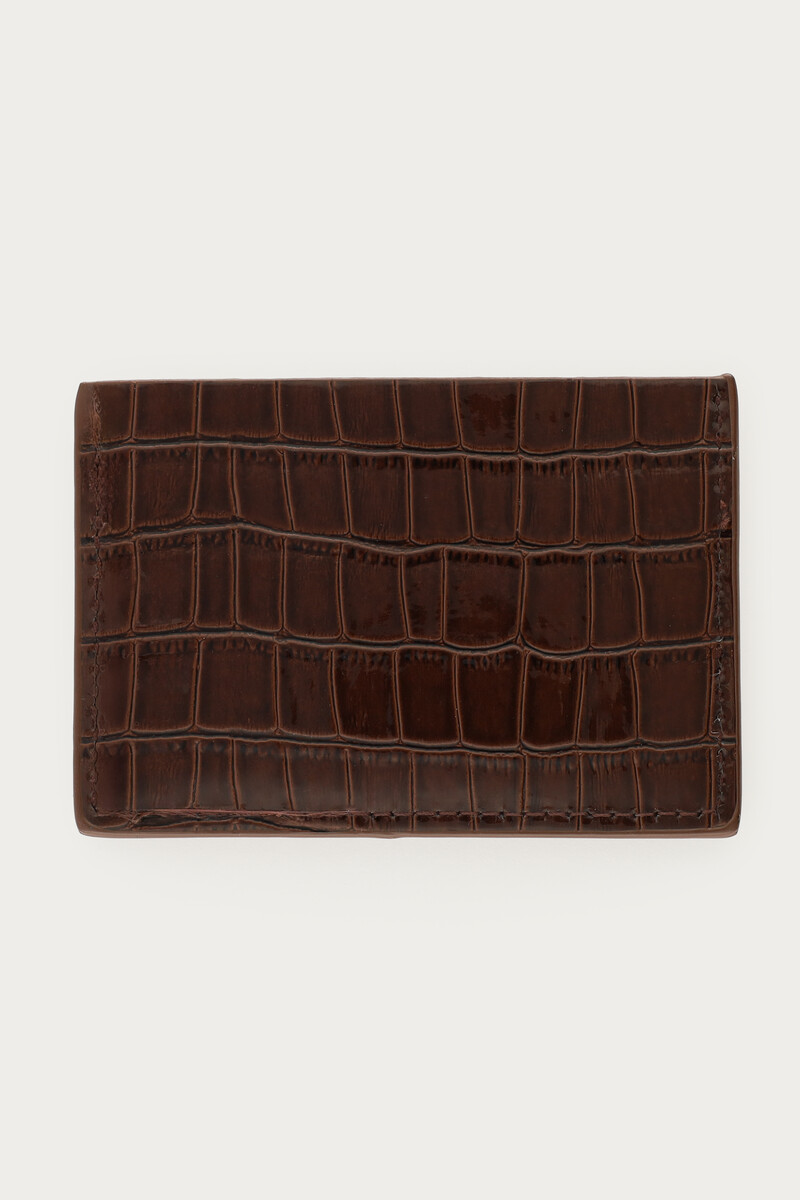 Brown card holder with croc design | My Jewellery