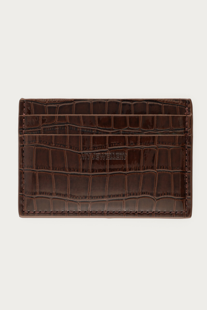 Brown card holder with croc design | My Jewellery