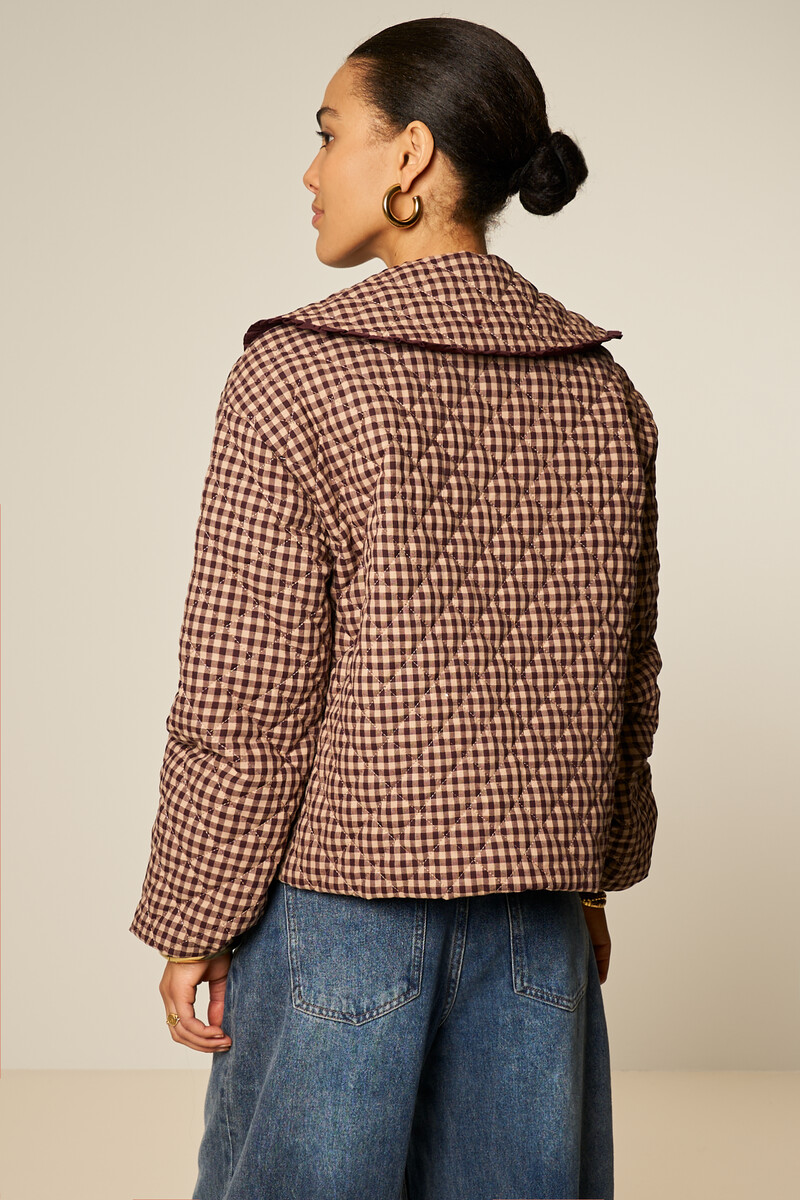 Brown checked jacket with collar | My Jewellery