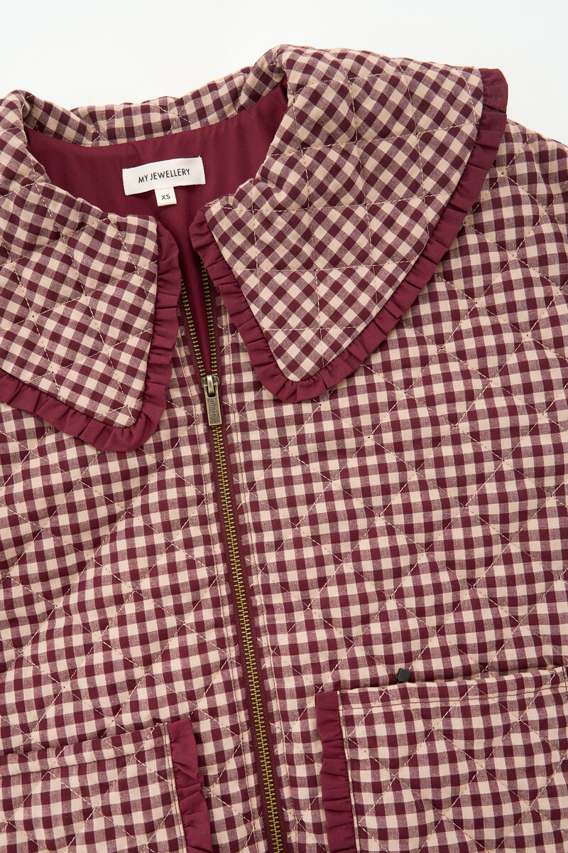 Brown checked jacket with collar | My Jewellery