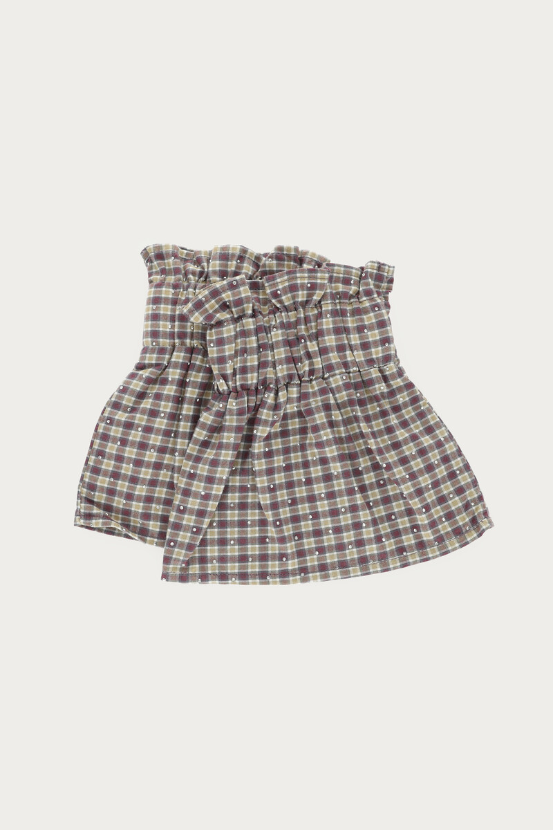 Brown Checkered Cuffs with Rhinestones | My Jewellery