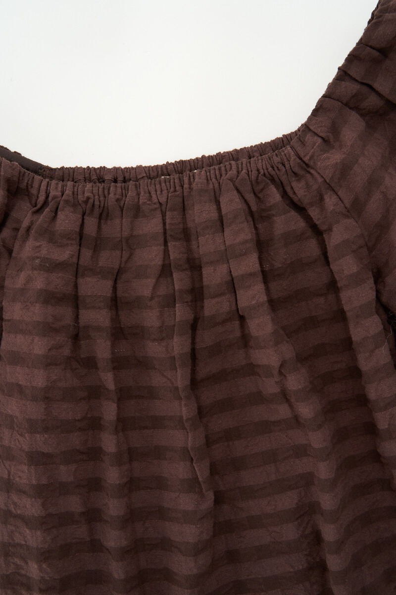 Brown checked off-shoulder top | My Jewellery