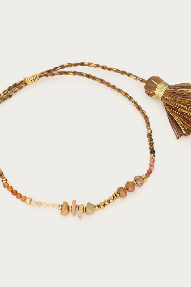 Brown cord bracelet with beads | My Jewellery