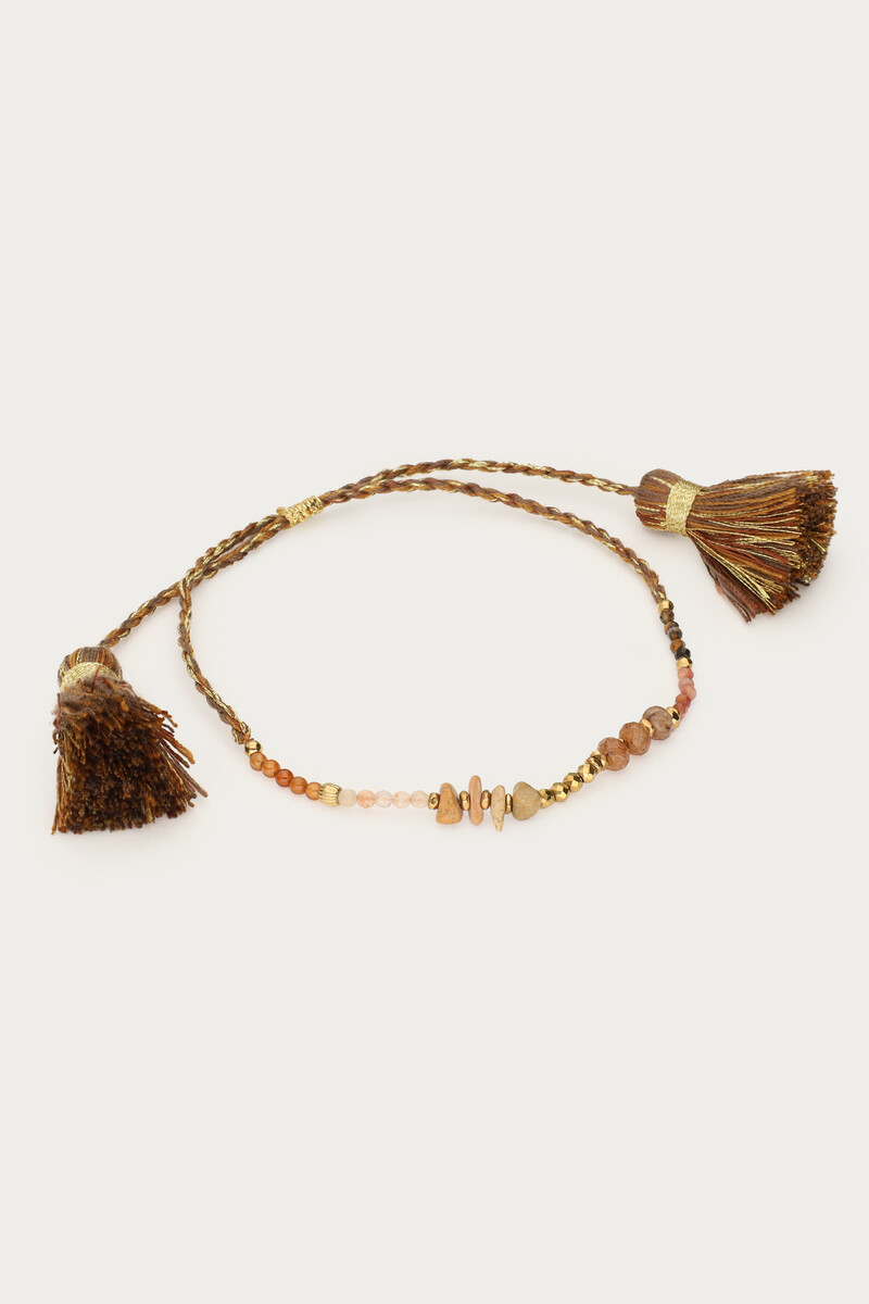 Brown cord bracelet with beads | My Jewellery