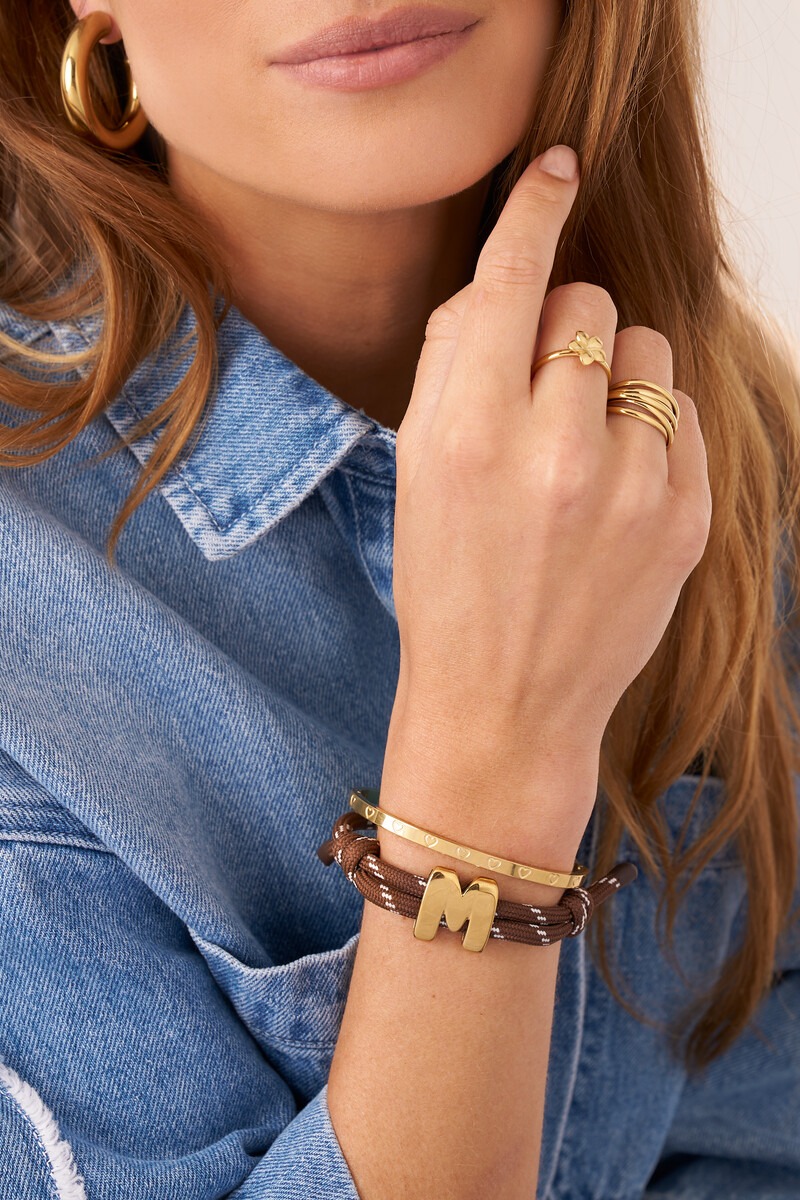 Brown cord bracelet with initial | My Jewellery