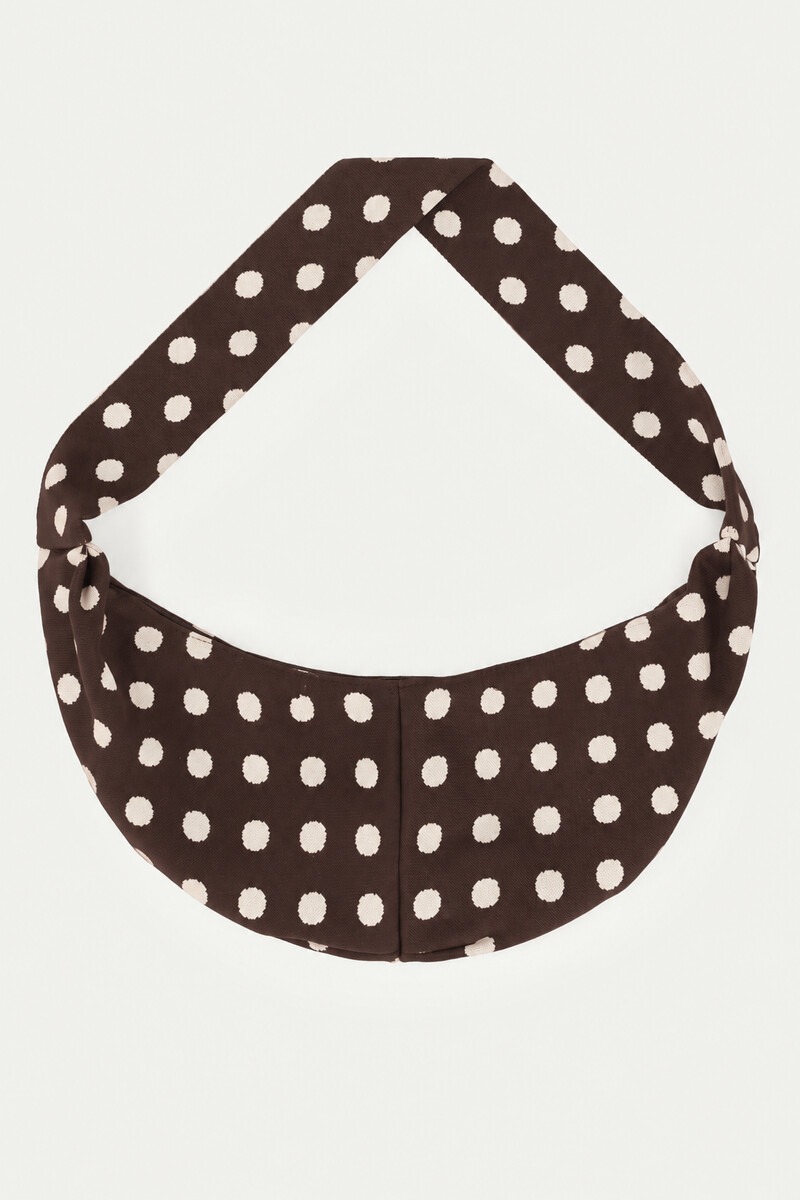 Brown crossbody bag with beige polka dots | My Jewellery