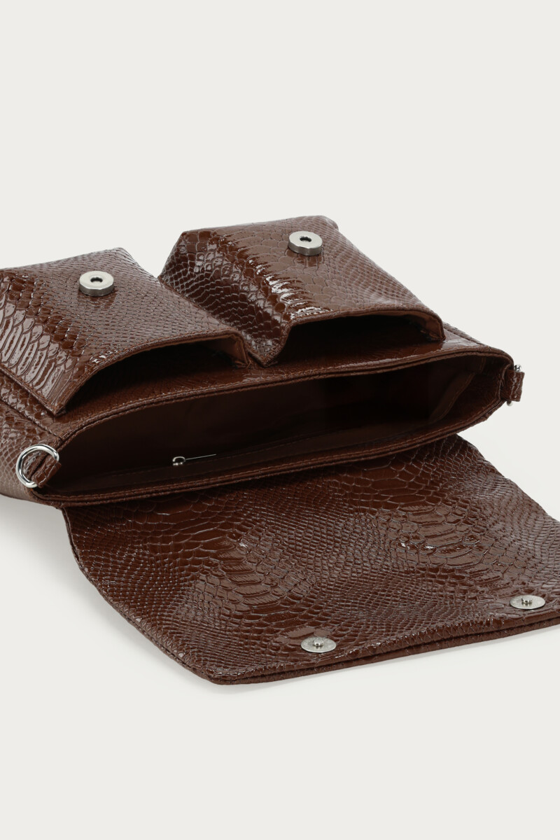 Brown crossbody bag with croco design | My Jewellery