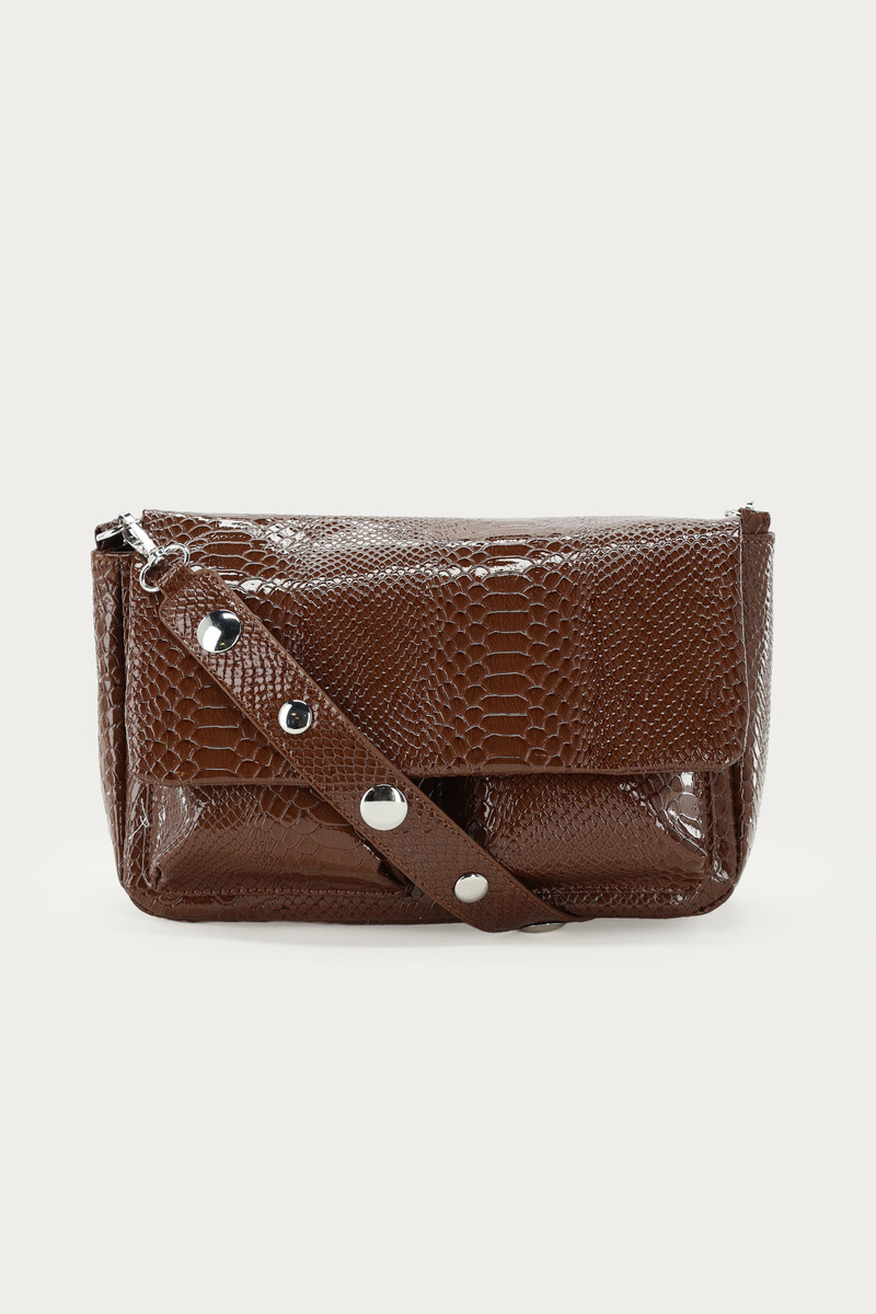 Brown crossbody bag with croco design | My Jewellery