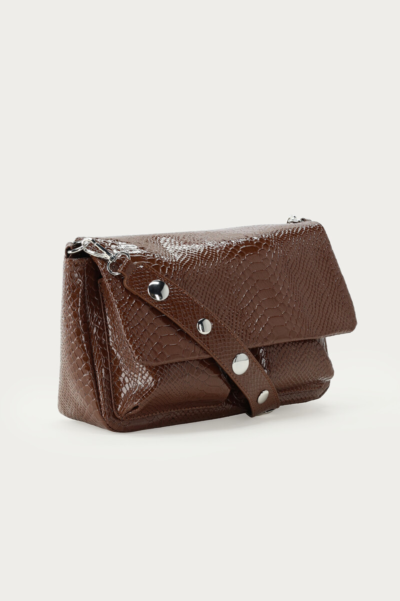 Brown crossbody bag with croco design | My Jewellery