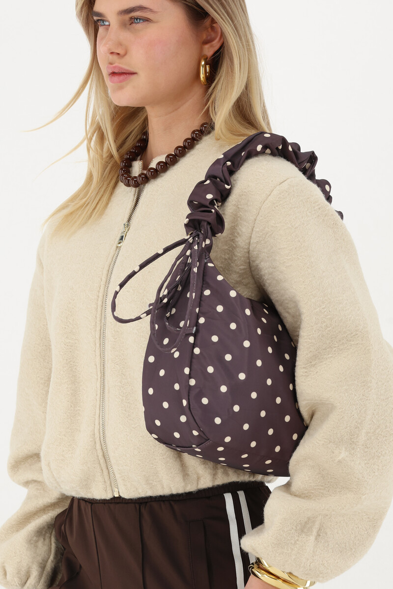 Brown crossbody bag with polka dot | My Jewellery