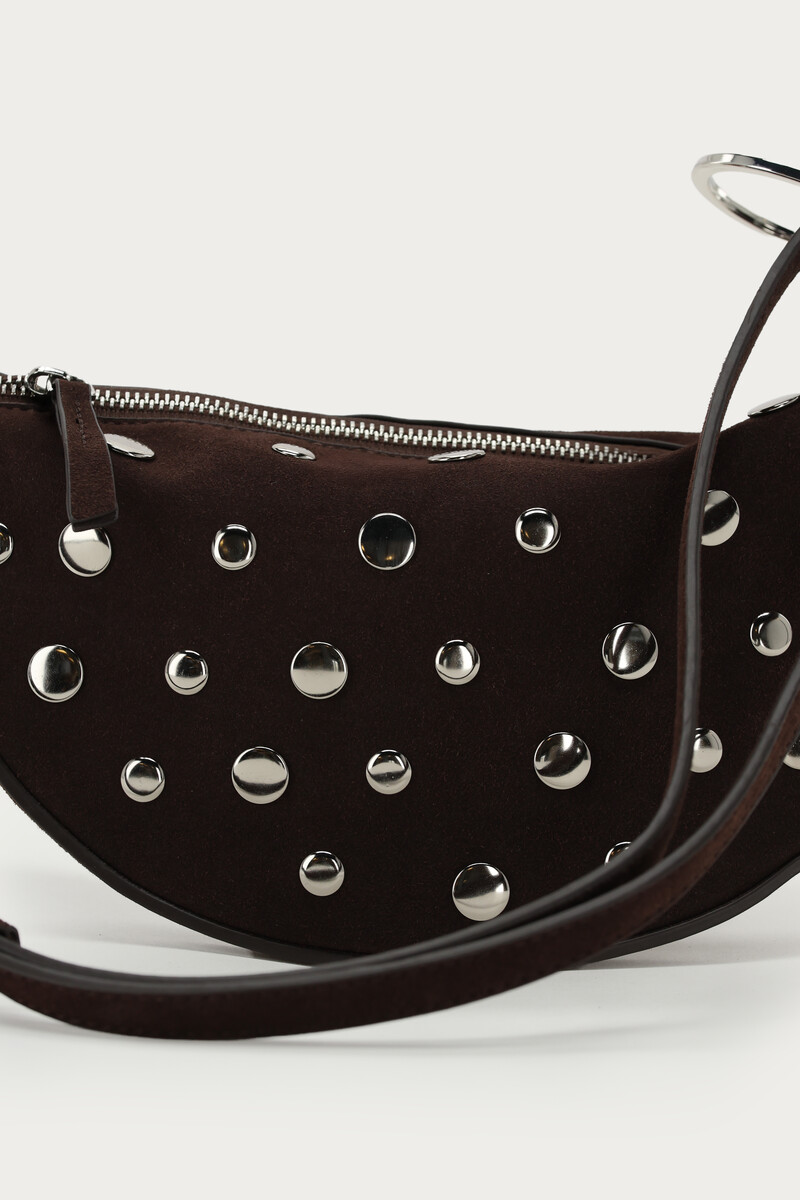 Brown crossbody bag with studs | My Jewellery