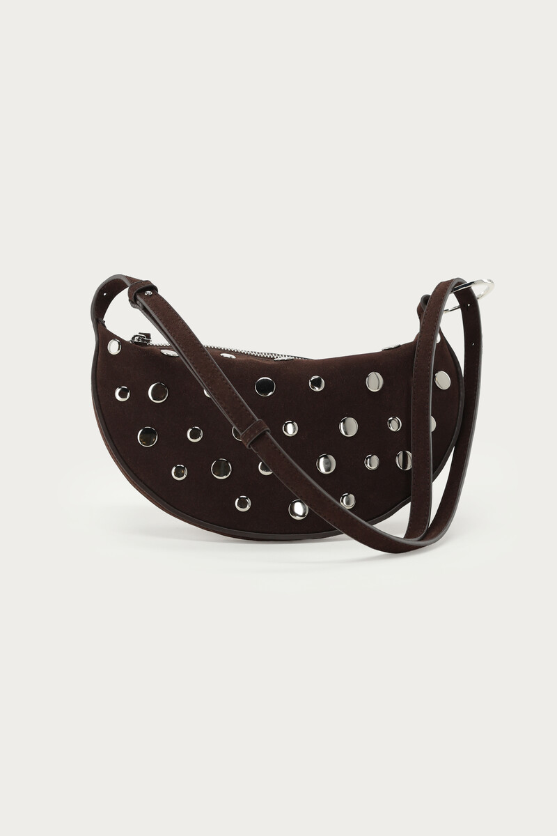 Brown crossbody bag with studs | My Jewellery