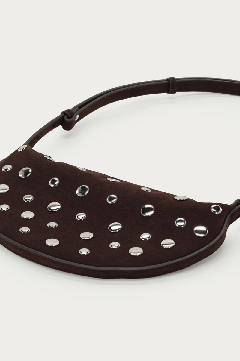Brown crossbody bag with studs | My Jewellery