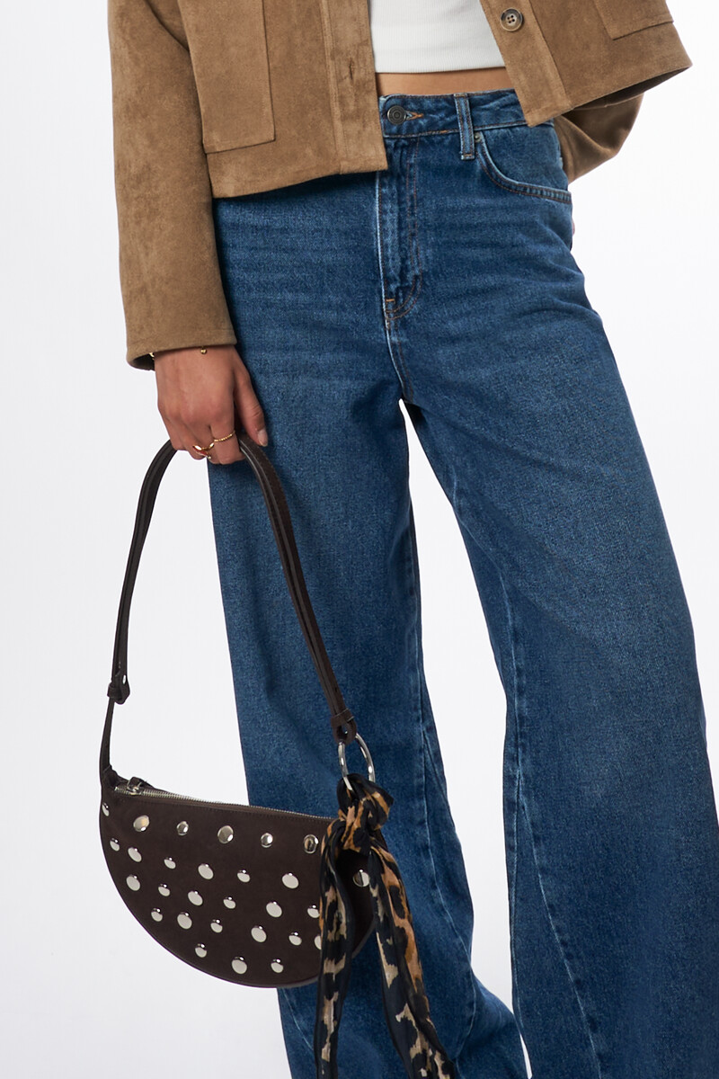 Brown crossbody bag with studs | My Jewellery