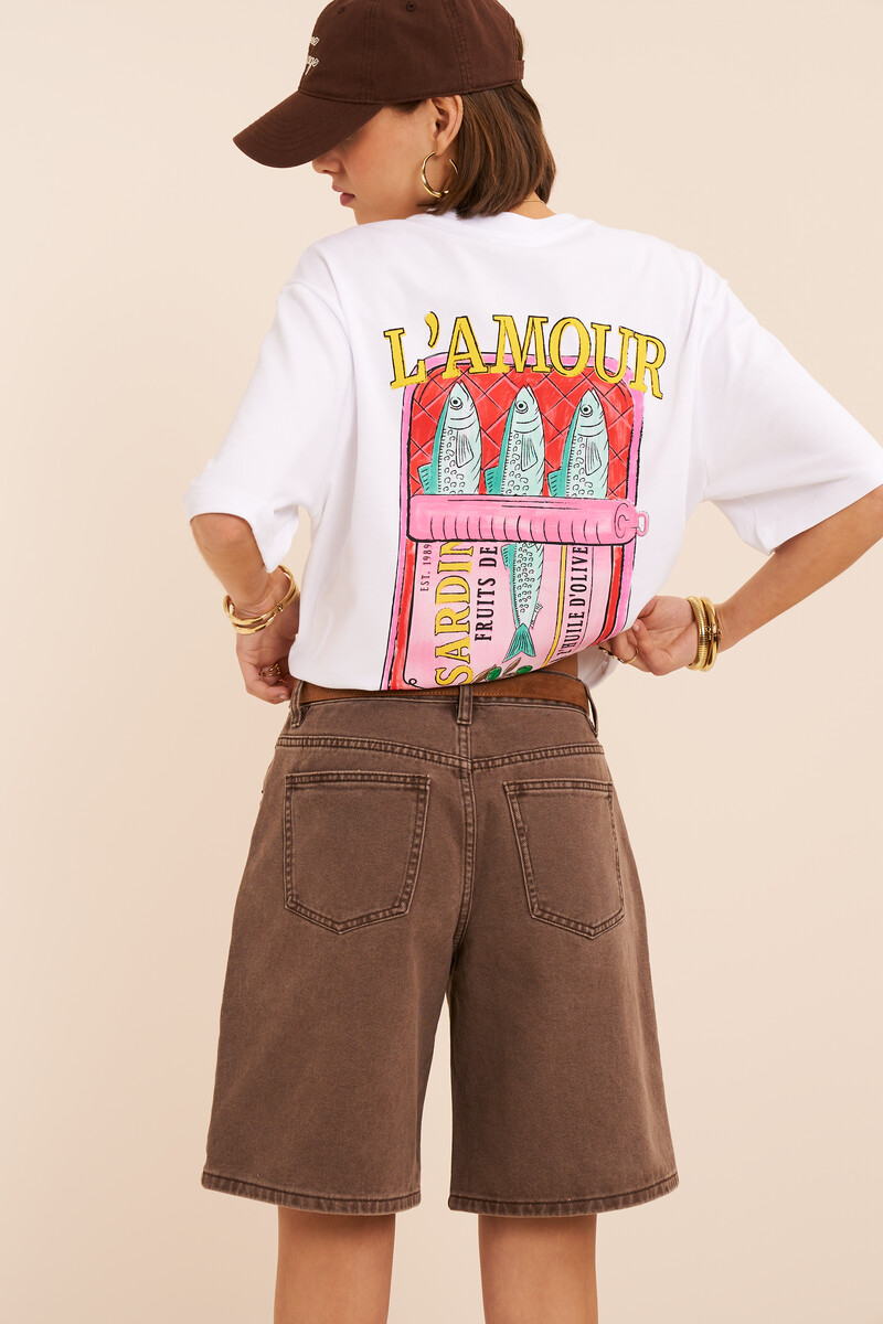 Brown denim jorts | My Jewellery