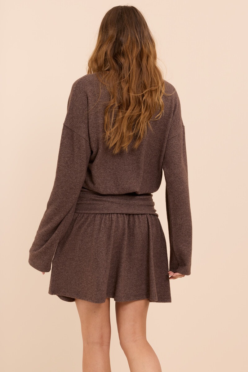 Brown dress with ruffles | My Jewellery