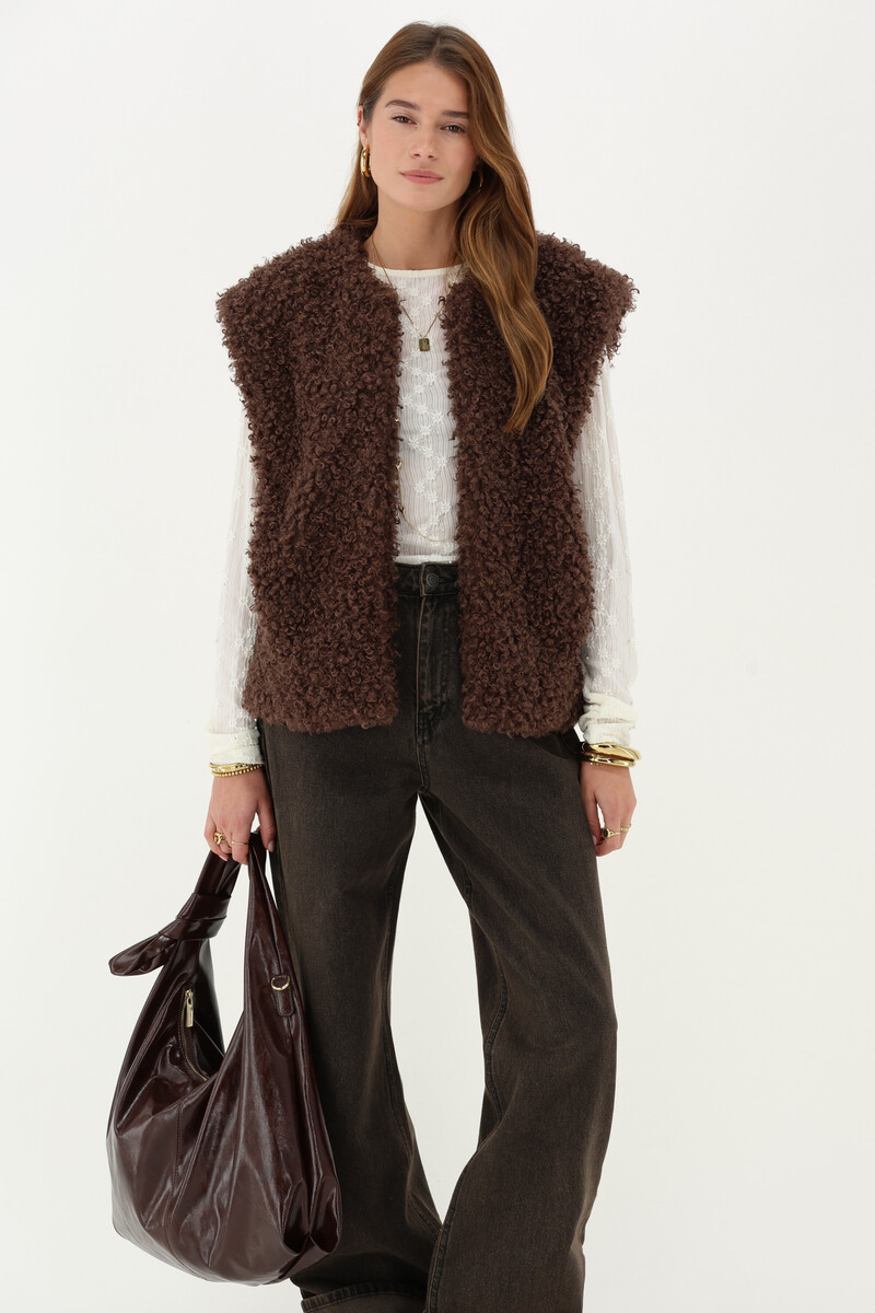Brown gilet faux fur | My Jewellery