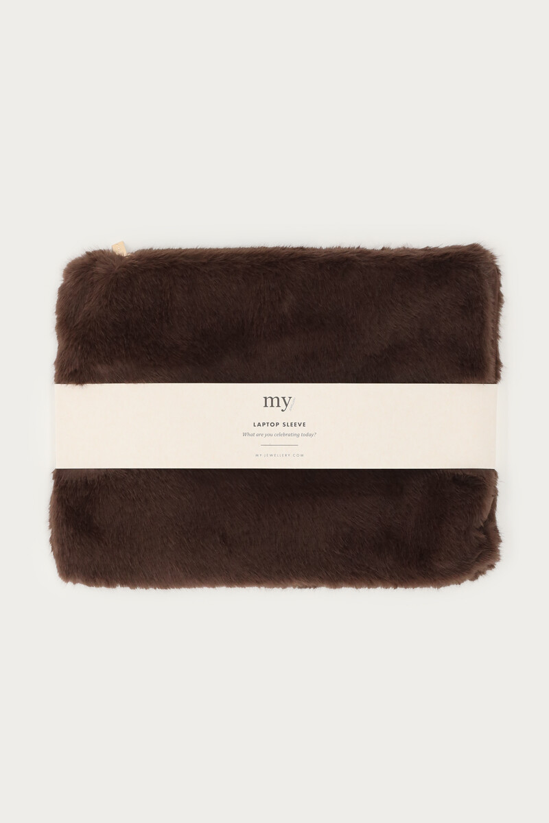 Brown Faux Fur Laptop Sleeve | My Jewellery